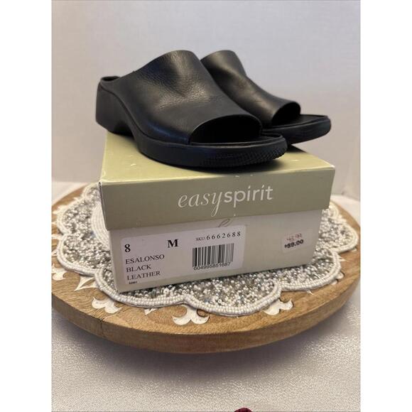 Women’s Easy Spirit Alonso Black Leather Slip On Shoes Size 8 M - Picture 8 of 8